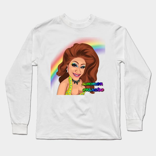 Summer Orlando Rainbow Pride Long Sleeve T-Shirt by Summer Orlando